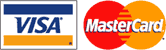 We now accept Visa and Mastercard!